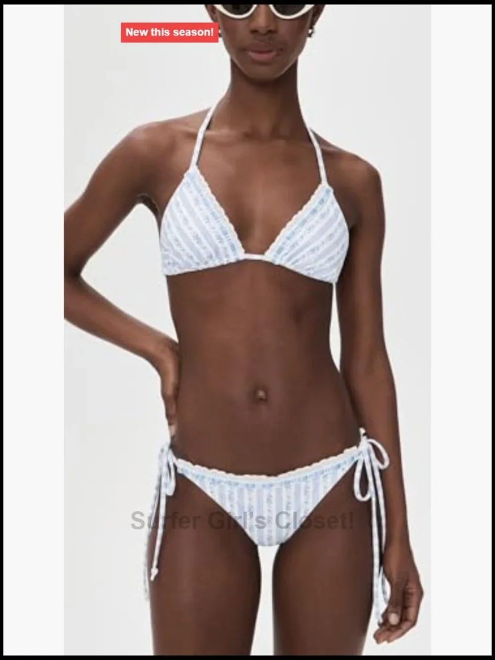 Women's Harbor Bikini Set - Triangle Top & Briefs - Halter Tie Closure